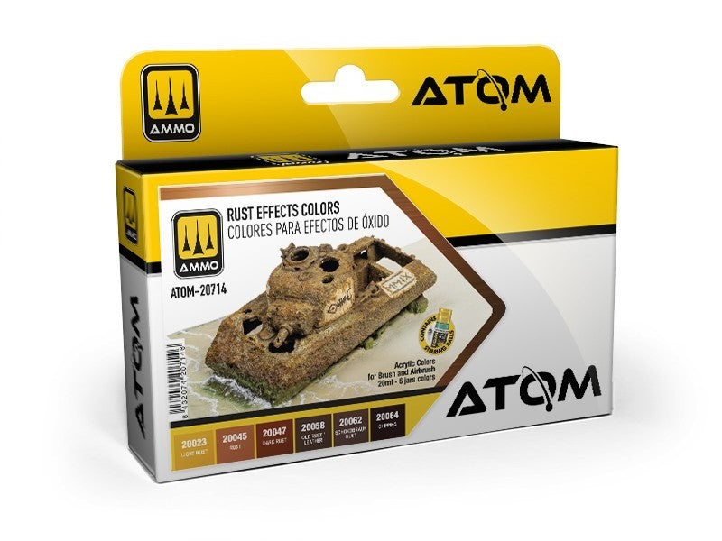 Mig Jimenez 20714 Atom: Rust Effects Acrylic Paints (Set of 6)