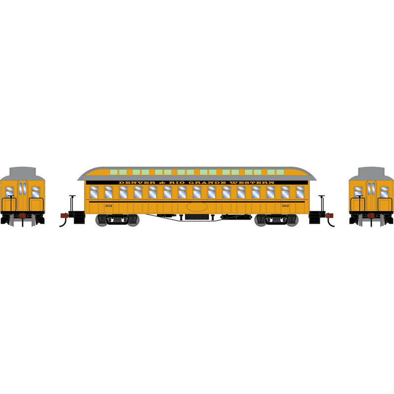 Athearn 84843 HO Denver & Rio Grande Western 50' Old Time Overland Coach #302