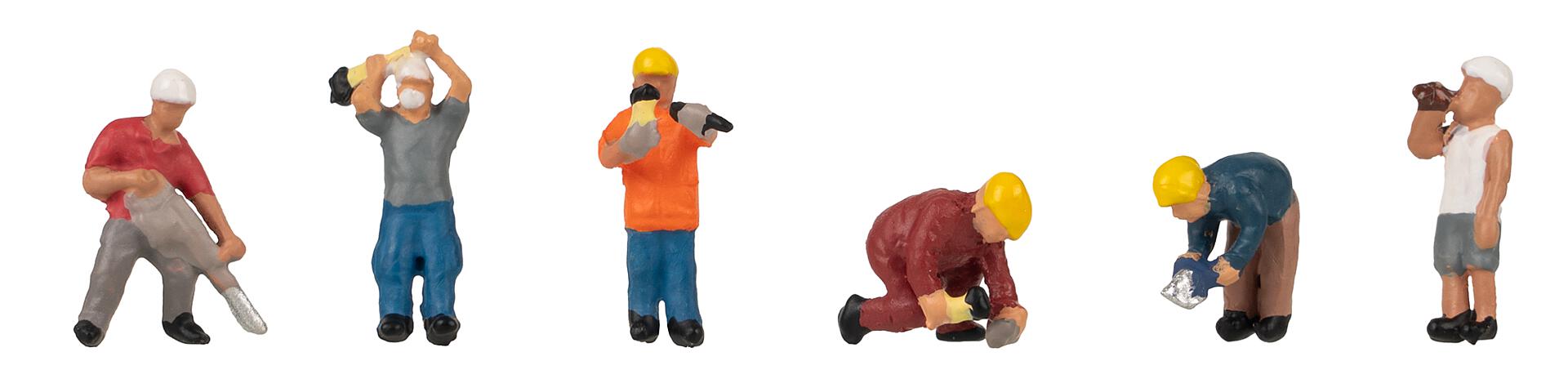 Faller 155612 N On the Construction Site Worker Figure Set (Set of 6)