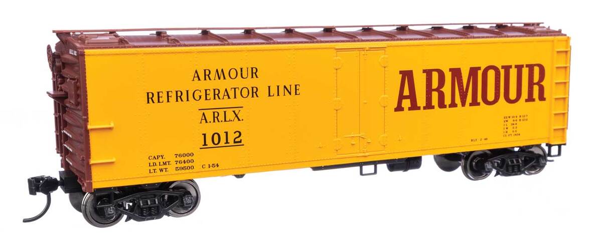Walthers 910-41401 HO ARLX 40' Steel RTR Reefer with Dreadnaught Ends #1012