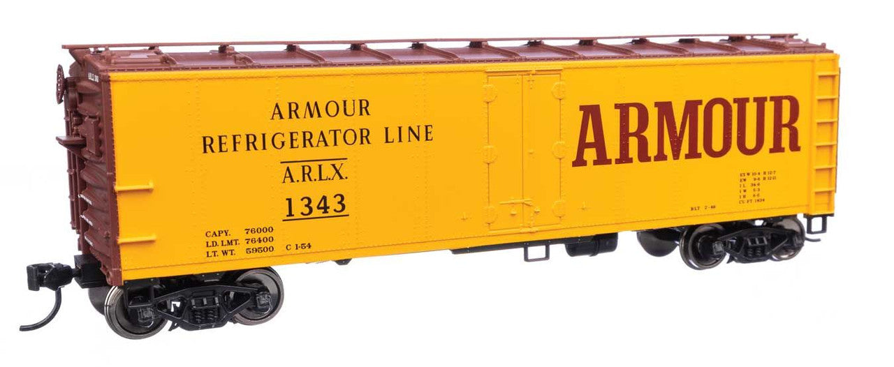 Walthers 910-41402 HO ARLX 40' Steel RTR Reefer with Dreadnaught Ends #1343