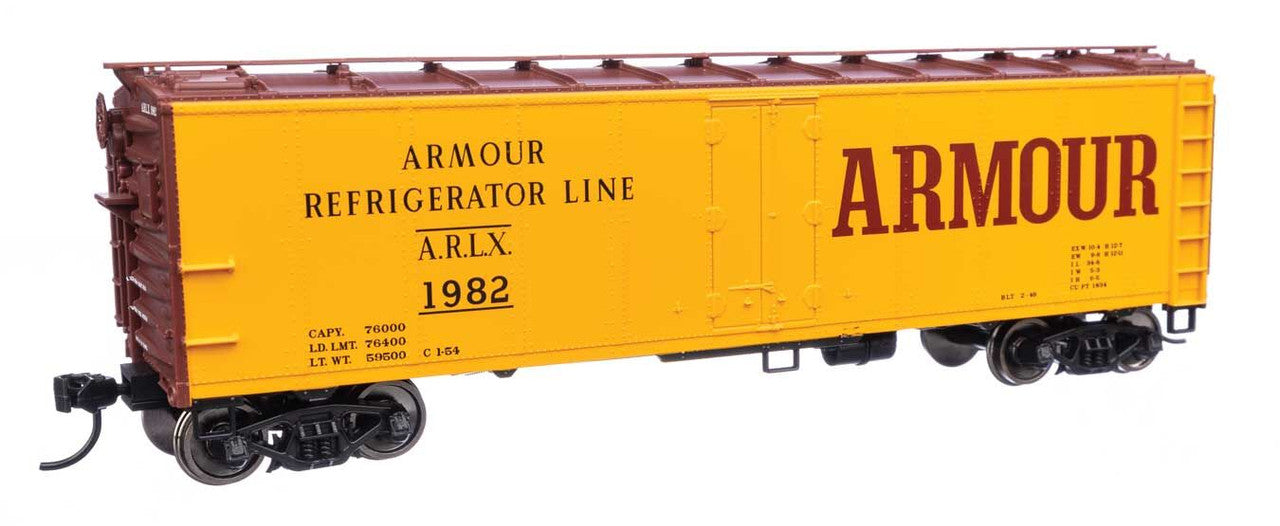 Walthers 910-41404 HO ARLX 40' Steel RTR Reefer with Dreadnaught Ends #1982