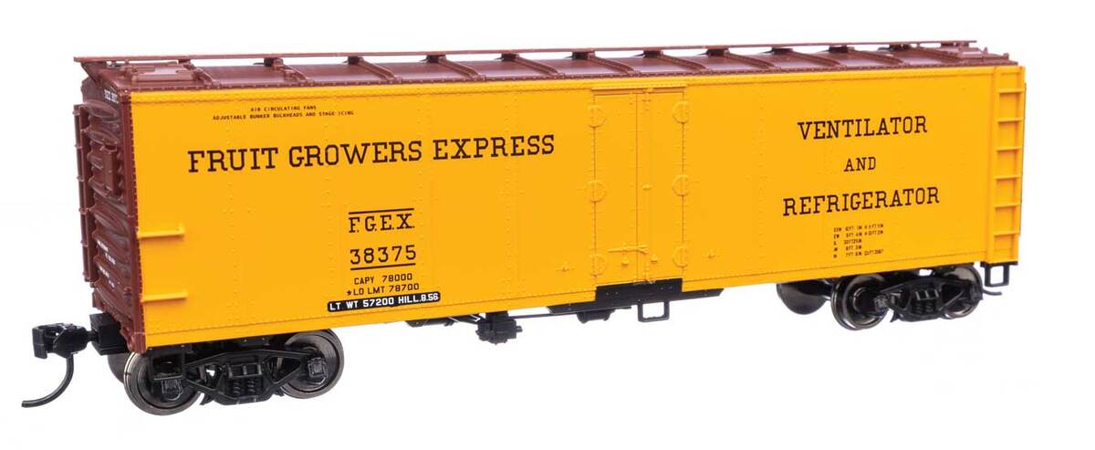 Walthers 910-41409 HO FGEX 40' Steel RTR Reefer with Dreadnaught Ends #38375