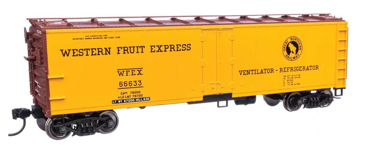 Walthers 910-41421 HO WFE 40' Steel RTR Reefer with Dreadnaught Ends #66633