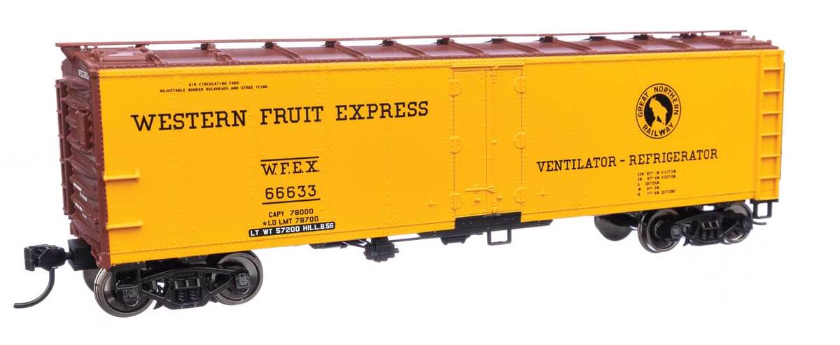 Walthers 910-41421 HO WFE 40' Steel RTR Reefer with Dreadnaught Ends #66633