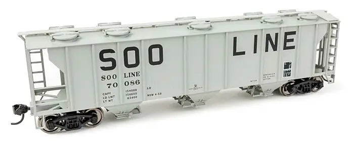 Walthers 910-7057 HO Soo Line 50' PS-2 2893 3-Bay Covered Hopper #70086