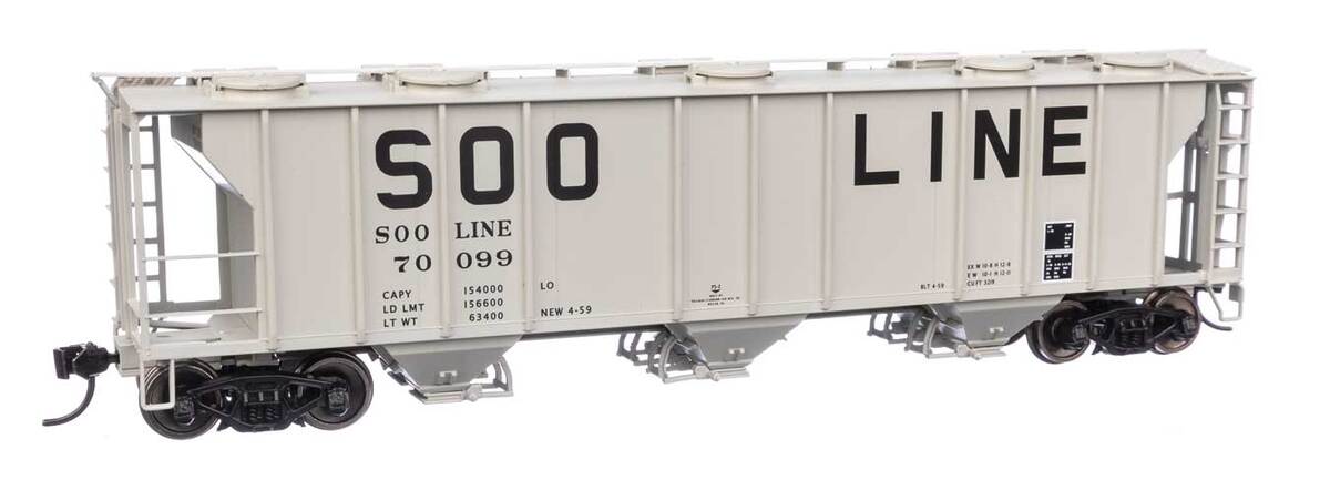 Walthers 910-7059 HO Soo Line 50' PS-2 2893 3-Bay Covered Hopper #70099