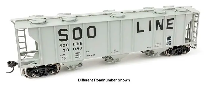Walthers 910-7060 HO Soo Line 50' PS-2 2893 3-Bay Covered Hopper #70105