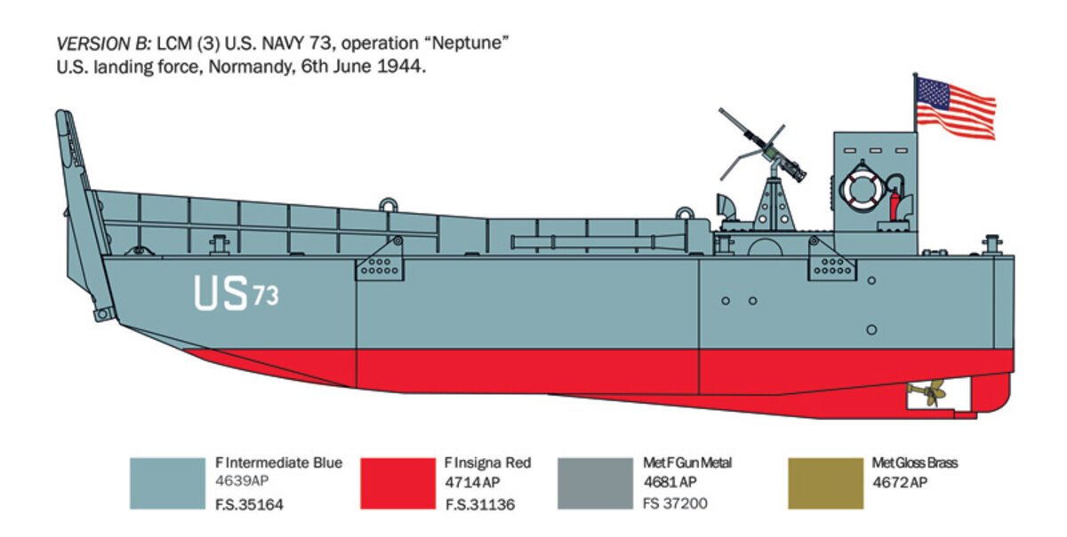Italeri 6755 1:35 LCM-3 Landing Craft Plastic Model Kit