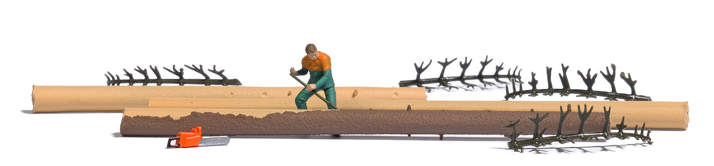 Busch 79881 HO Debarking a Tree Action Set