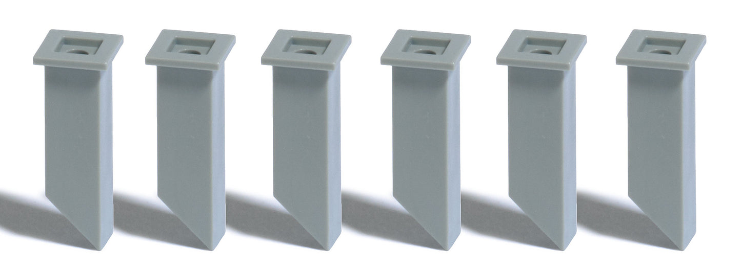 Busch 7750 HO Chimney's with 45° Sloping Base (Pack of 6)