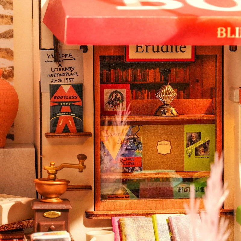 Robotime DG164 Rolife Corner Bookstore DIY Miniature House Kit