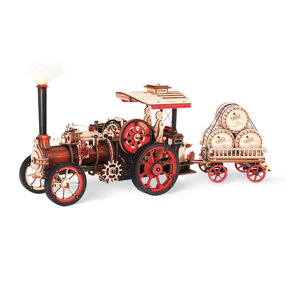 Robotime LKA01 Battery Powered Steam Engine Mechanical 3D Wooden Puzzle