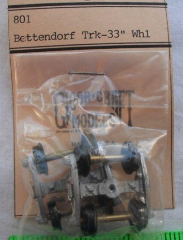 Gloor Craft 801 HO Bettendorf Truck 33" Wheel (Pack of 2)