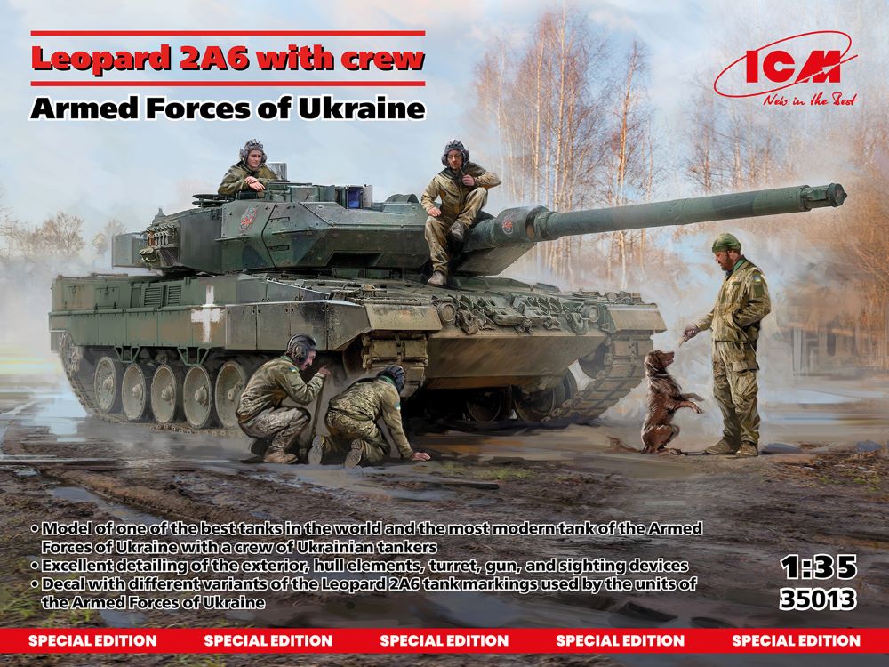 ICM 35013 1:35 Armed Forces of Ukraine Leopard 2A6 Tank Plastic Kit with Crew