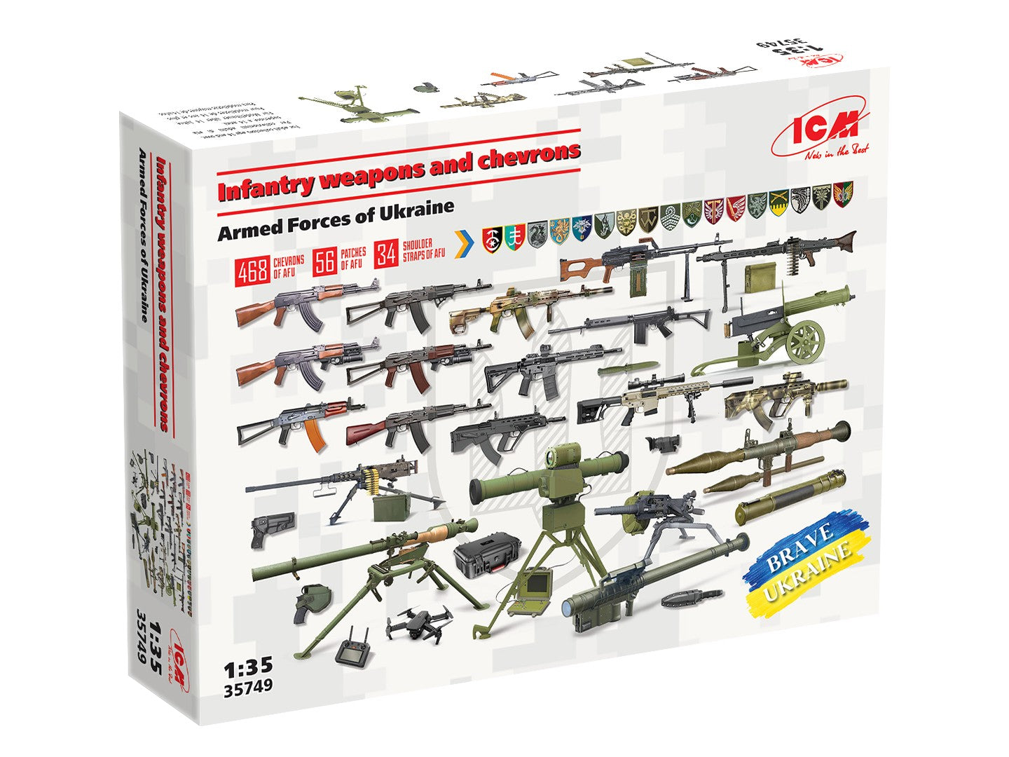 ICM 35749 1:35 Infantry Weapons and Chevrons Plastic Model Kit