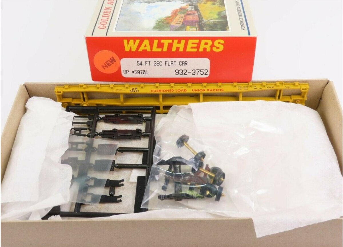 Walthers 932-3752 HO Union Pacific UP 54' GSC Flat Car # 58701 Kit