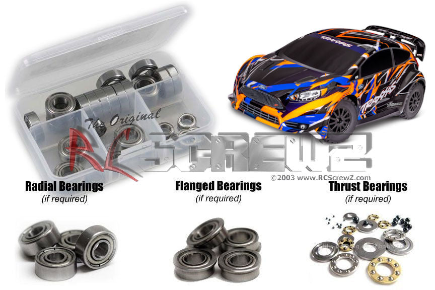 RC Screwz TRA122B Traxxas Ford Fiesta ST Rally VXL Metal Shielded Bearing Kit