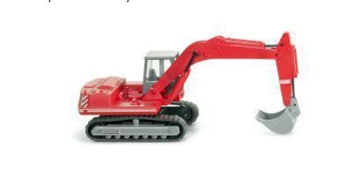 Wiking 660 07 26 1:87 Red & Gray Plastic Raupenbagger Excavator