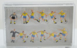 Preiser 10075 HO Yellow & Blue Soccer Team & Referees Figures (Set of 12)