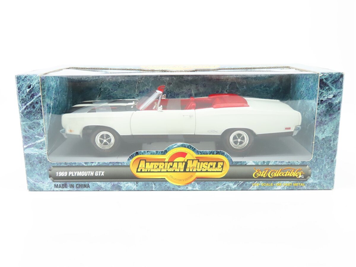 Ertl 7249 1/18" American Muscle White/Red/Black 69'' Plymouth GTX Convertible