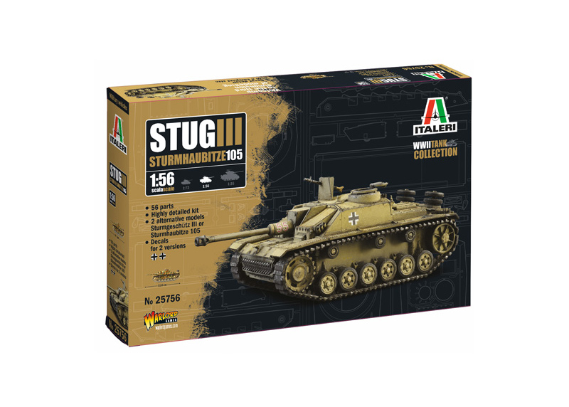 Italeri 25756 1:56 Sturmgeschutz III Tank Destroyer Plastic Model Kit