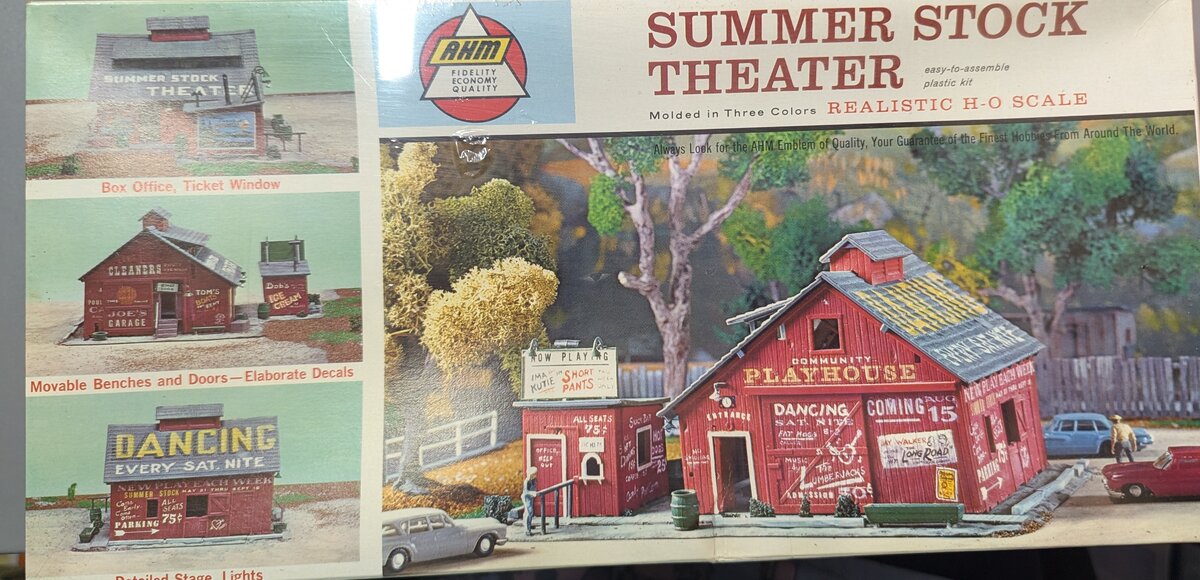 AHM 5855:498 H-O Scale Realistic Summer Stock Theater Building Kit