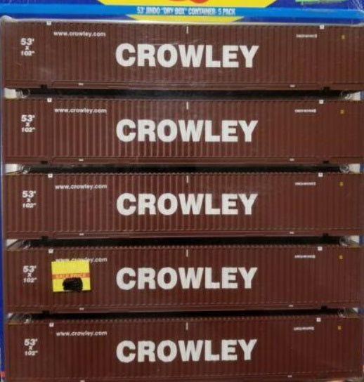 Athearn 2694 Crowley 53'' Jindo Dry Box Container Ready To Roll (Pack of 5)
