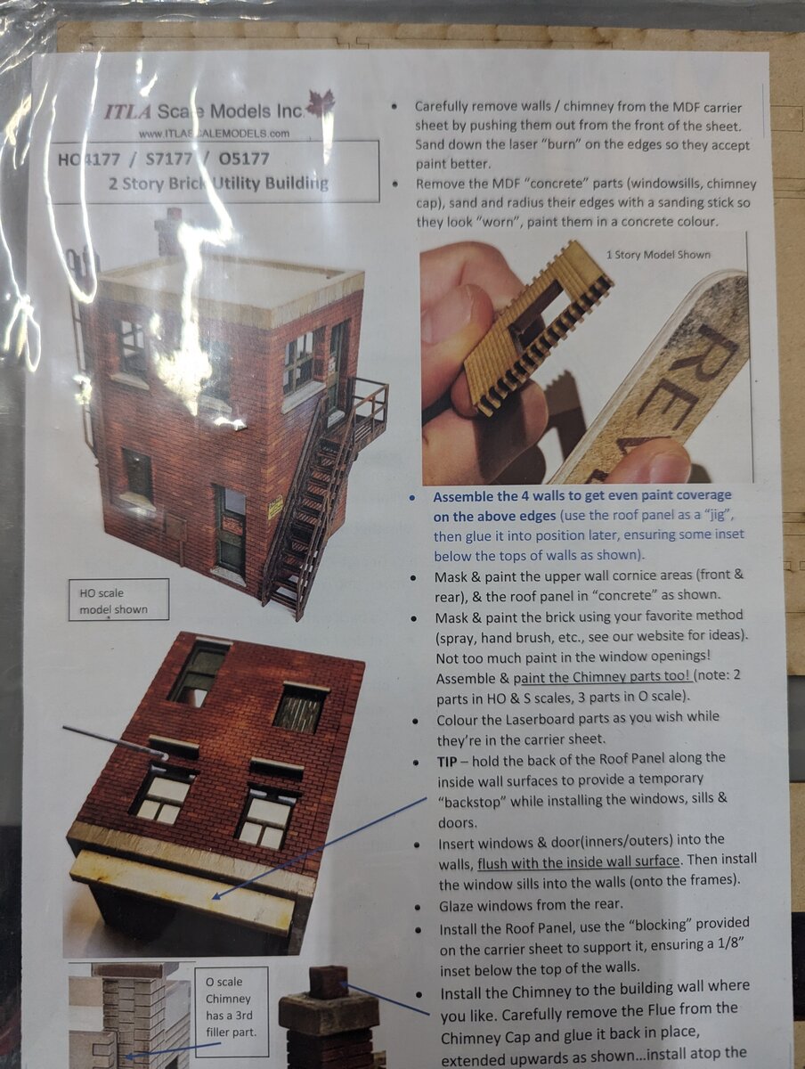 Itla HO4177 HO/S/O Two Story Brick Utility Building Model Kit