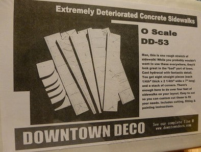 Downtown Deco DD53 O Scale Extremely Deteriorated Concrete Sidewalks