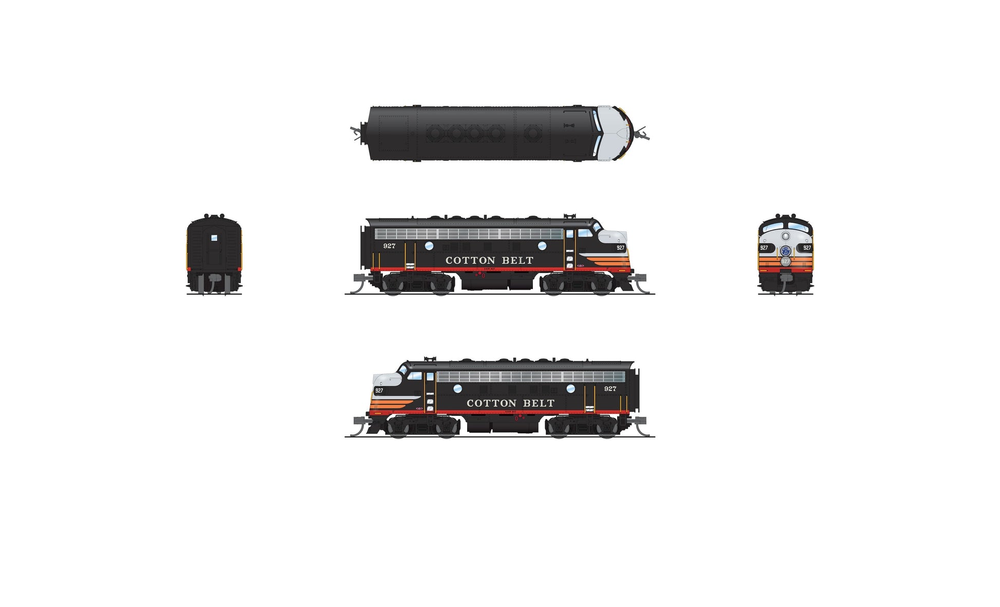 Broadway Limited 9251 N Cotton Belt EMD F7A Diesel Loco w/ Sound/DC/DCC #931