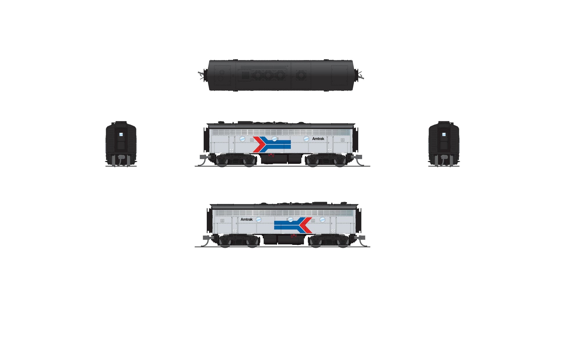 Broadway Limited 9242 N AMTK Ph. I EMD F7B Diesel Loco w/ Sound/DC/DCC #154