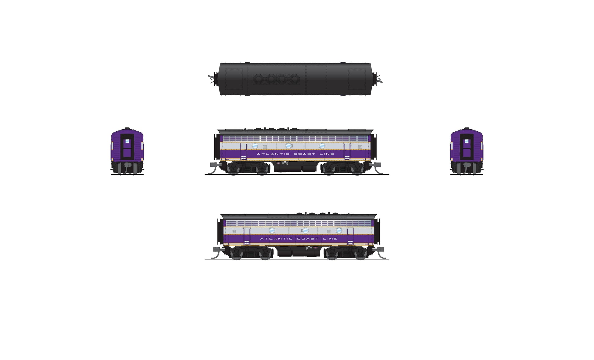 Broadway Limited 9200 N ACL EMD F3 A/B Diesel Locomotive #339, #339B