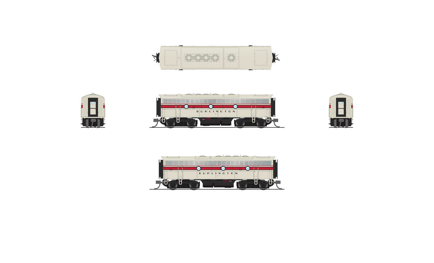Broadway Limited 9246 N CBQ EMD F7 AB Diesel Locomotive #169A, #169B