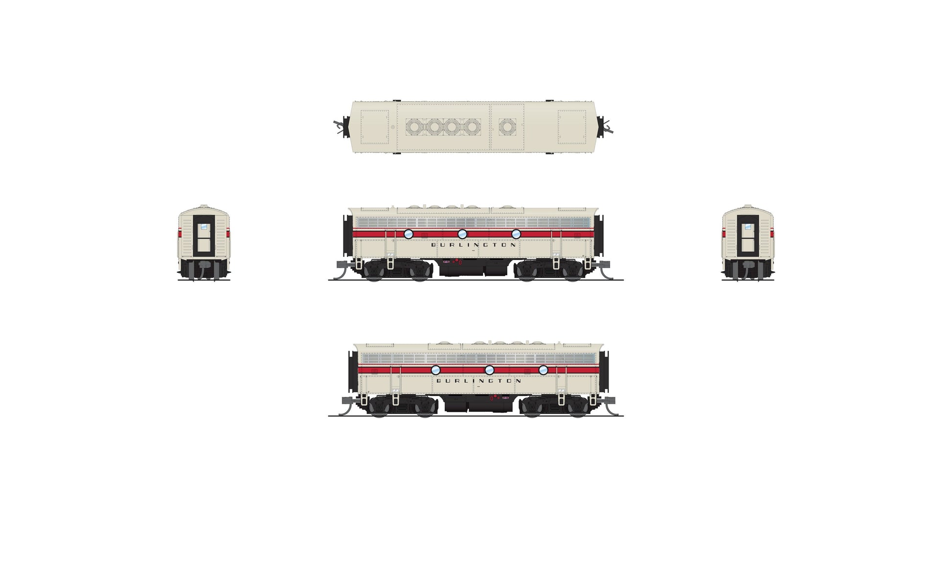 Broadway Limited 9246 N CBQ EMD F7 AB Diesel Locomotive #169A, #169B