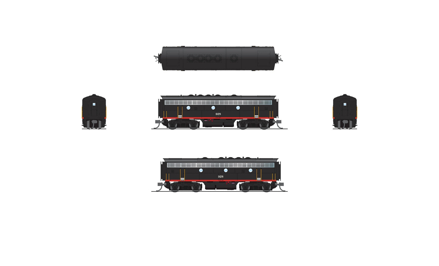 Broadway Limited 9250 N Cotton Belt EMD F7AB Diesel Locomotive #927, #928