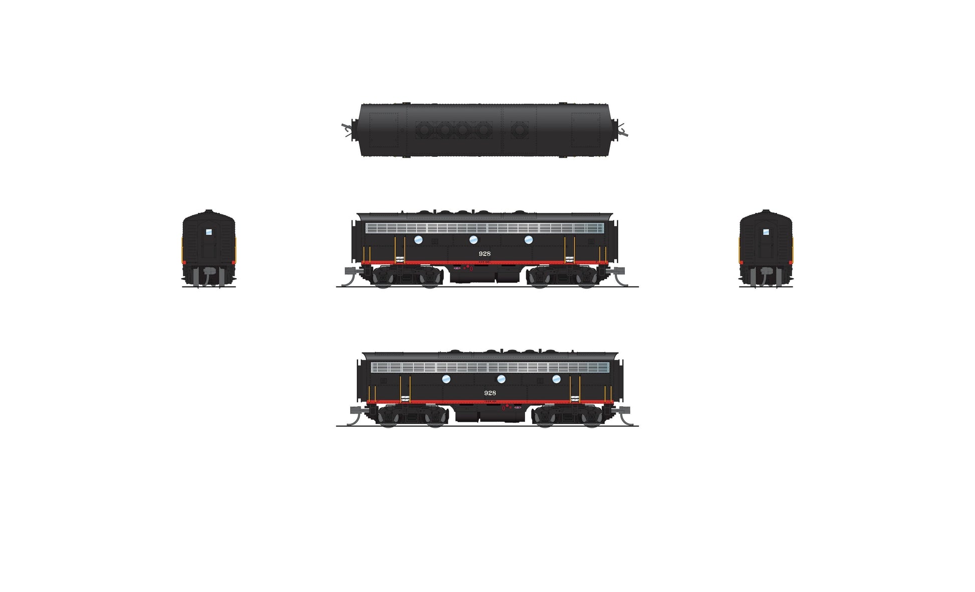 Broadway Limited 9250 N Cotton Belt EMD F7AB Diesel Locomotive #927, #928