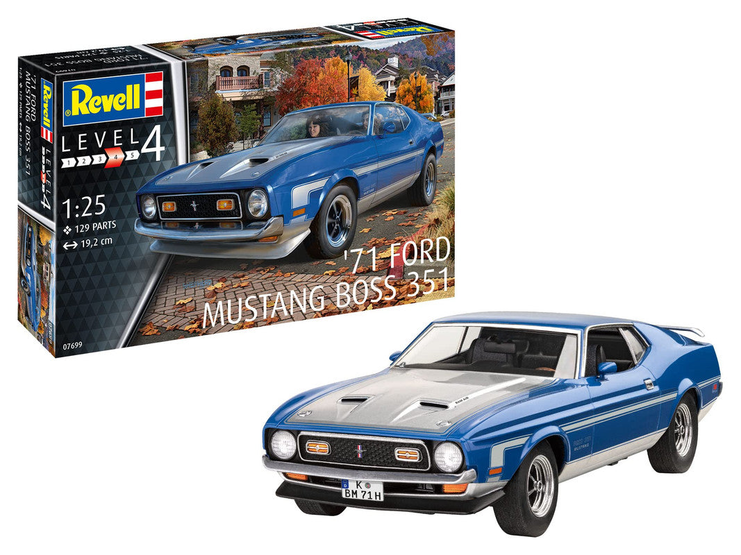 Revell of Germany 07699 1:25 1971 Ford Mustang Boss 351 Car Plastic Model Kit