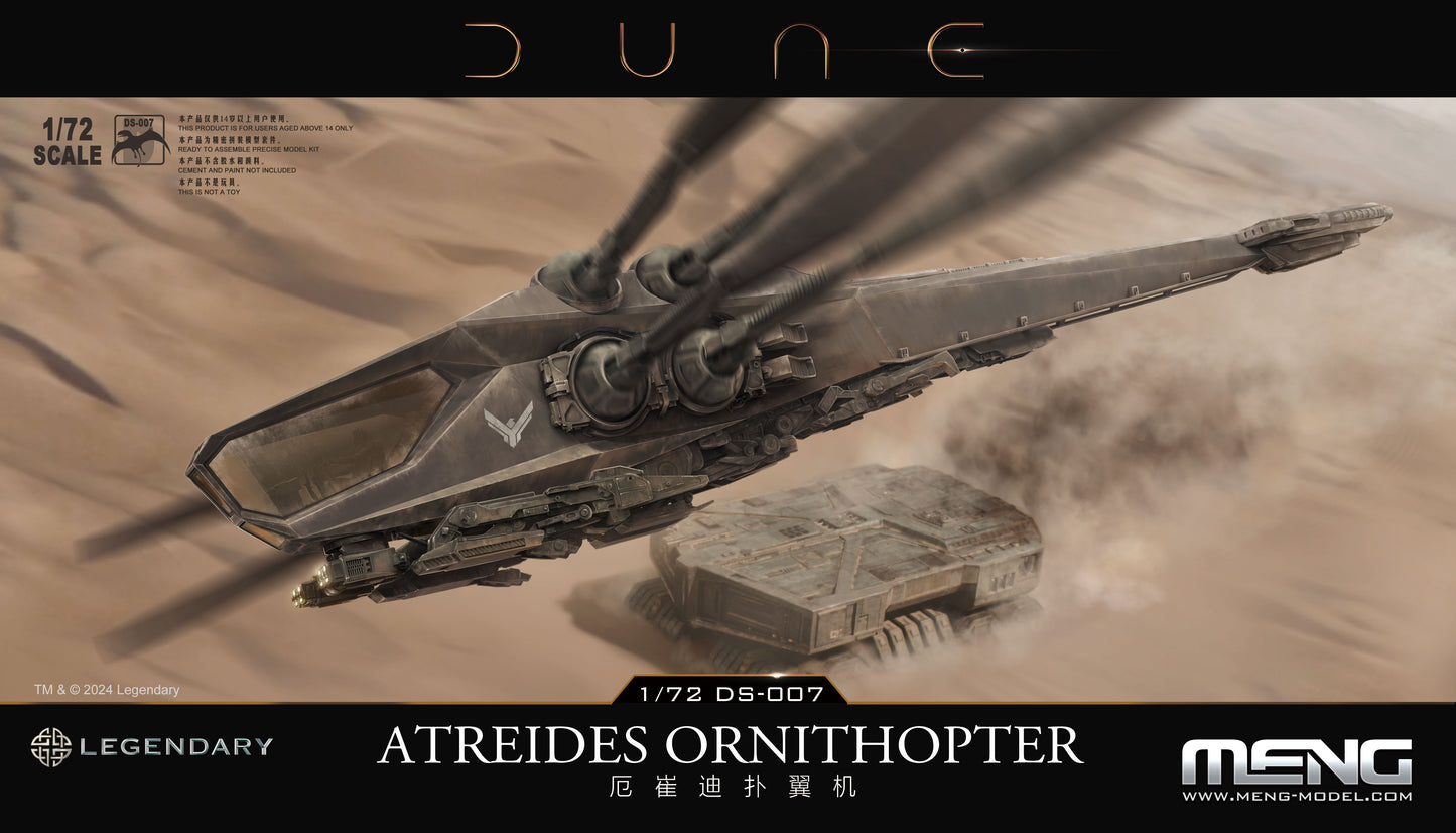 Meng Models DS007 1:72 Dune Atreides Ornithopter Plastic Model Kit