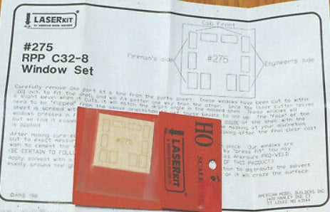American Model Builders 275 HO Scale Acrylic Glazing Wind Pre-Masked Laser-Cut