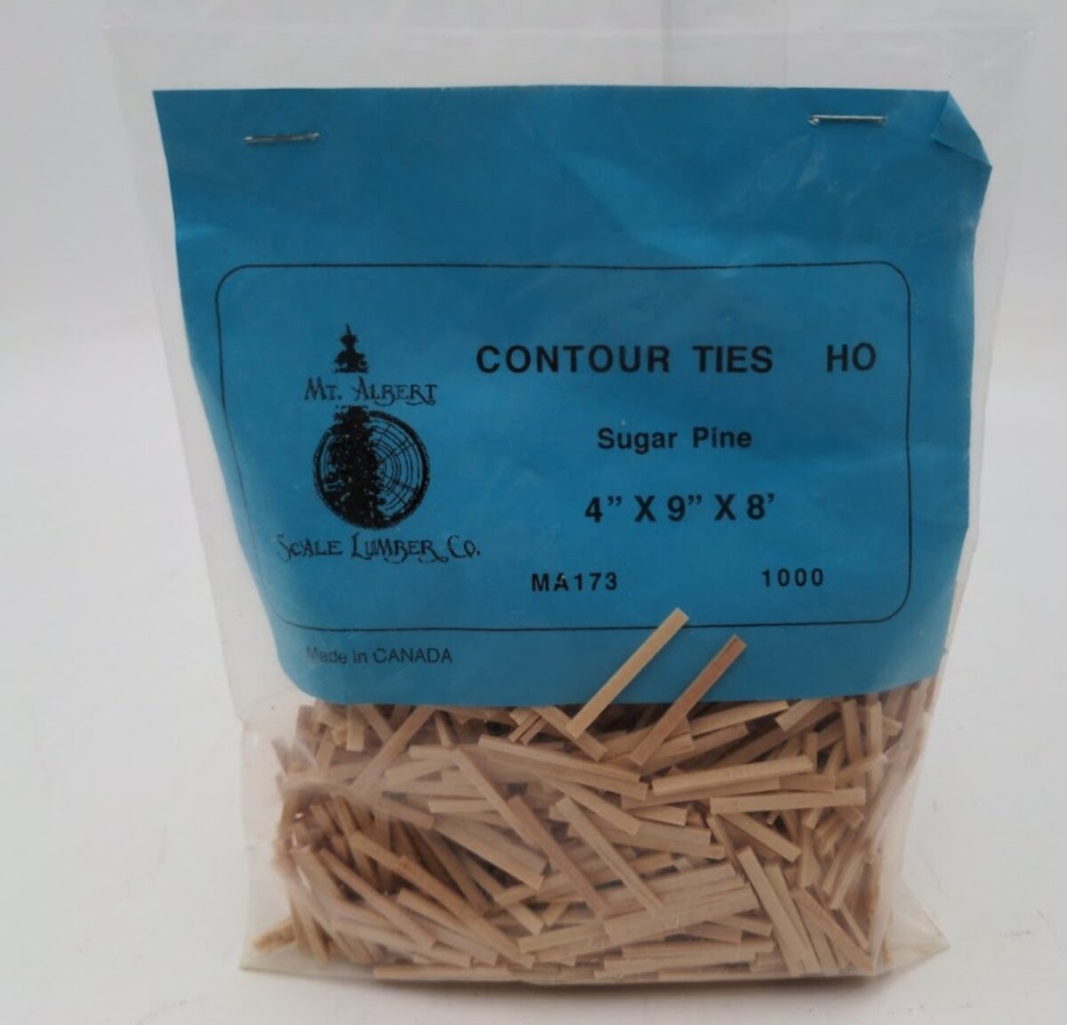 Mt. Albert MA173 HO Scale Unpainted Wood Contour Cross Ties 4" X 9" X 8"