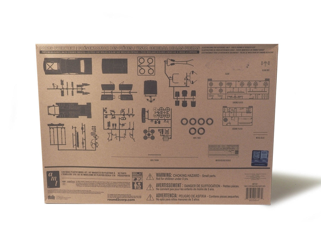 AMT 1461 1:16 1964.5 Ford Mustang Coupe 60th Anniversary Plastic Model Kit