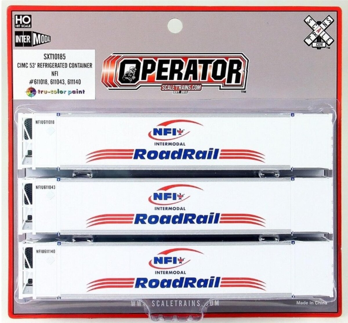 Scale Trains SXT10187 CIMC 53'' Reefer Container NFI (Pack of 3)