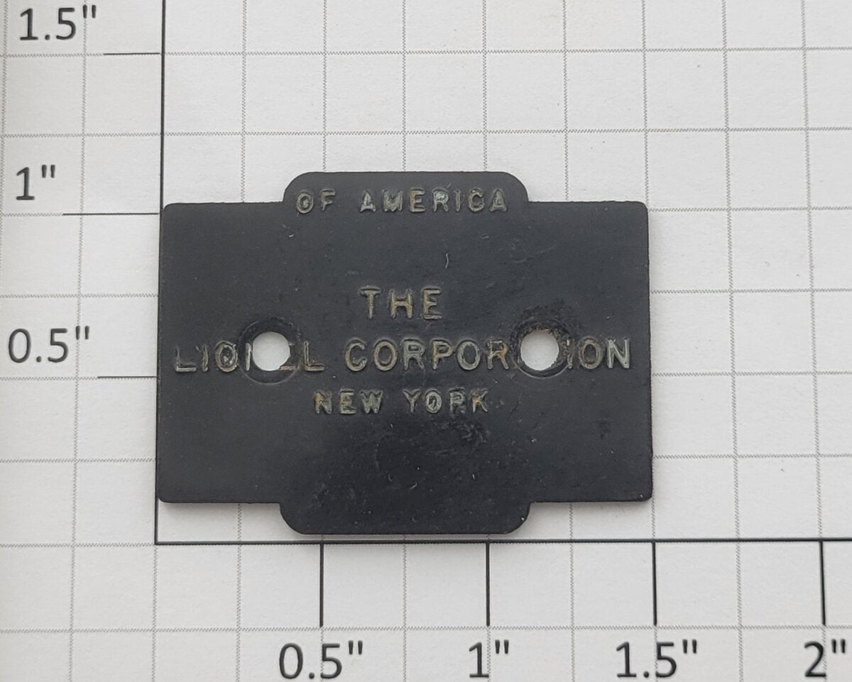 Lionel 2333-72 F3 O Gauge Diesel Locomotive Collector Nameplate