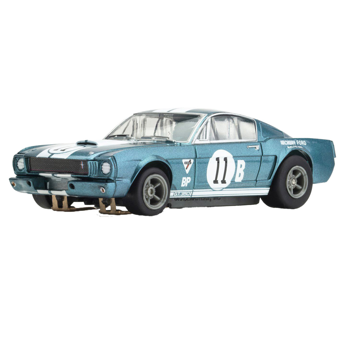 AFX 22071 1:64 Blue/White 1965 Donahue Shelby Mustang GT350R Racing Slot Car