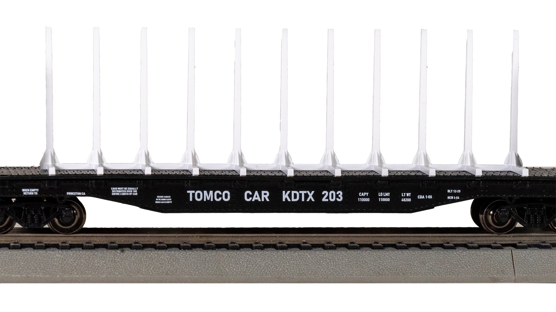 Bachmann 12908 HO Tomco Car 52' Center-Beam Flatcar #203