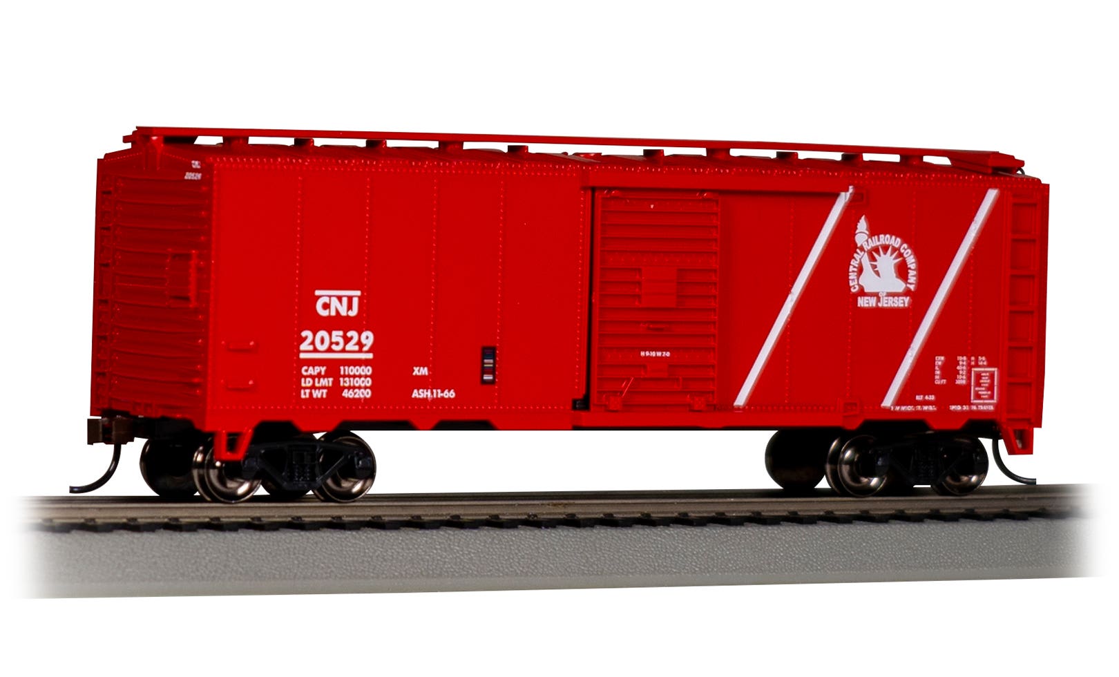 Bachmann 16026 HO CNJ Pullman-Standard PS-1 40' Steel Boxcar #20529