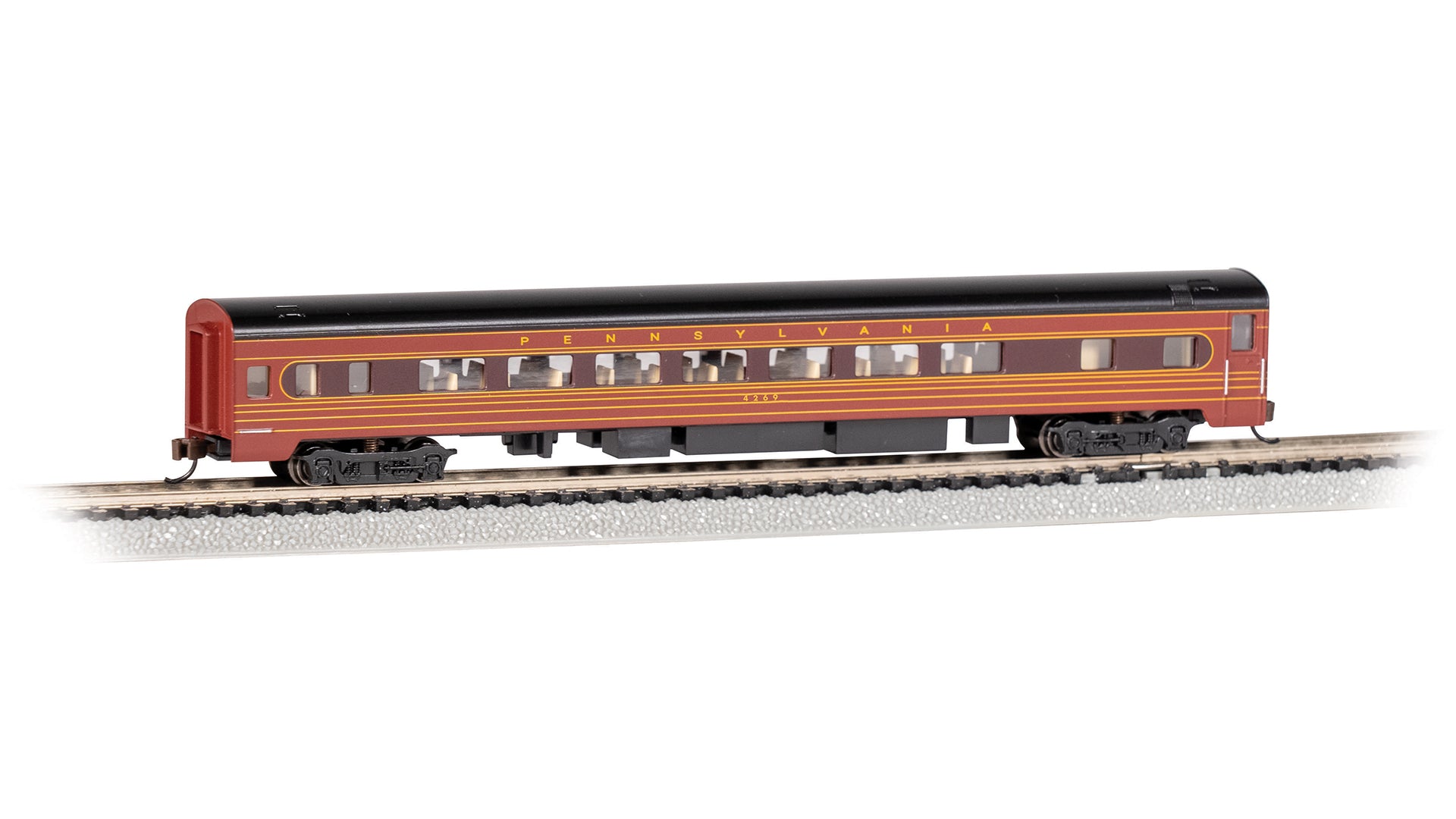 Bachmann 14259 N PRR RTR 85' Smooth-Side Coach with Interior Lighting #4269