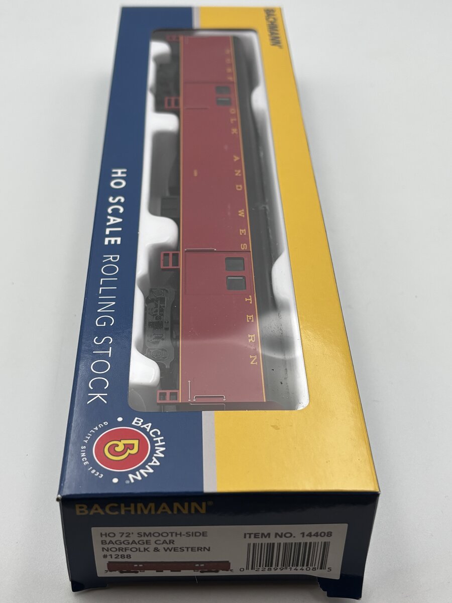 Bachmann 14408 HO Norfolk & Western 72' Smooth-Side Baggage Car #1288
