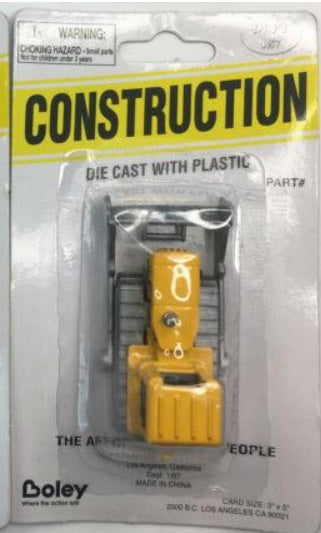 Boley 2001-8 HO Scale DEPT 1-87 Yellow Bulldozer Diecast With Plastic